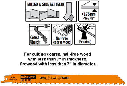 Reciprocating Saw Blades for Wood and Plastic Cutting, 150mm, 6tpi (Pack of  5) (43430)